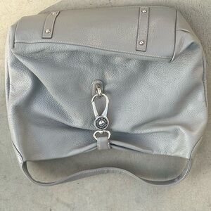 Silver Leather Shoulder Bag